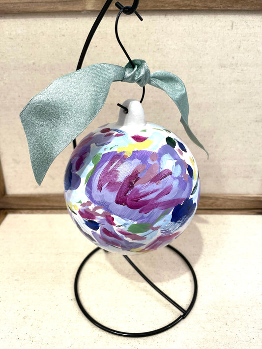 Purple Floral Porcelain Ornament