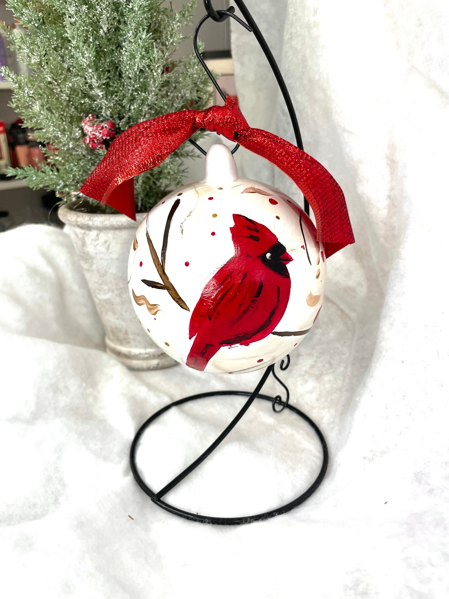 Cardinal Porcelain Ornament